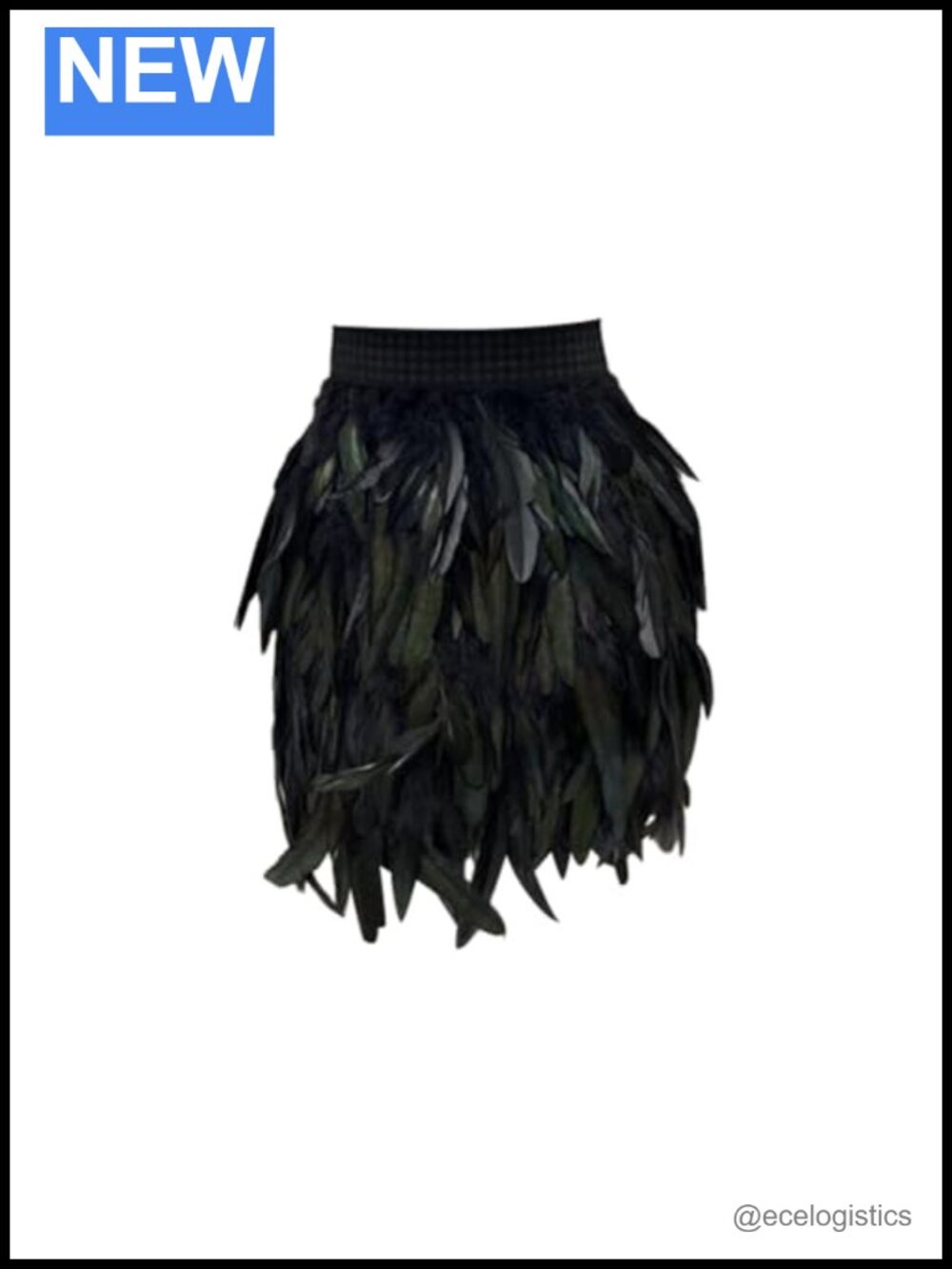 Natural Feather A-Line Tutu Skirt Elastic Waist Halloween Costume Party